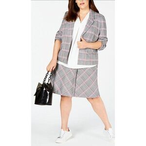 Bar III Trendy Plus Size Plaid Skirt  22w Plaid